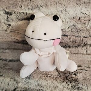 Rose Art White Frog Plush Roseart Microbead Coloring Soft Floppy Animal 7"